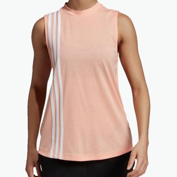 NWT Adidas Muscle Peach Stripe Tank Top Size Medium - Picture 1 of 6